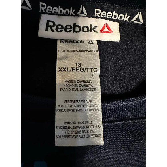 Reebok Crewneck Sweatshirt Women's Size XXL Zip Pockets Blue Active Athleisure - Picture 3 of 5